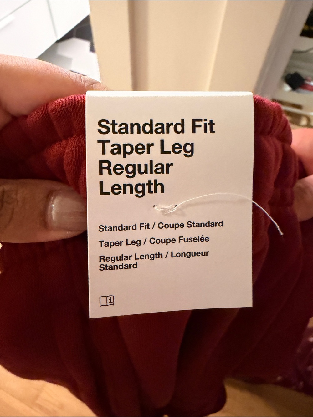 Men's Standard Fit Taper Leg track pants- Burgundy